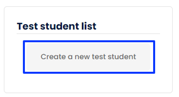 Moodle - Block Drawer - Create a new test student button